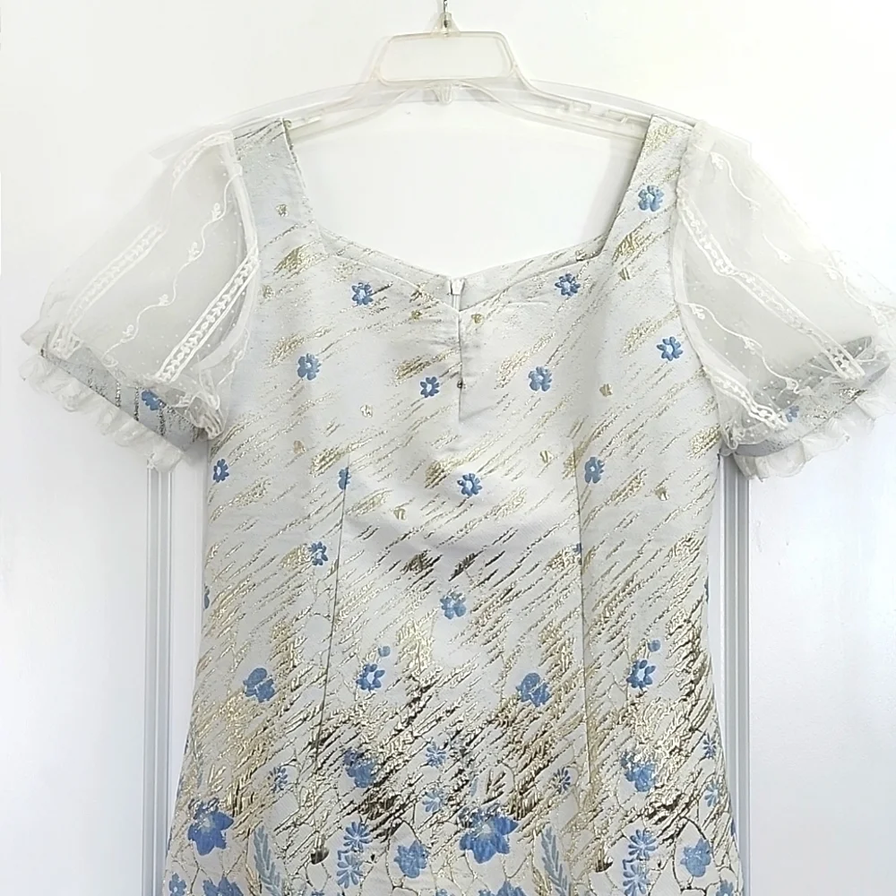 BURRYCO ALL SO FANCY MINIDRESS BLUE & GOLD LOOKALIKE LARGE